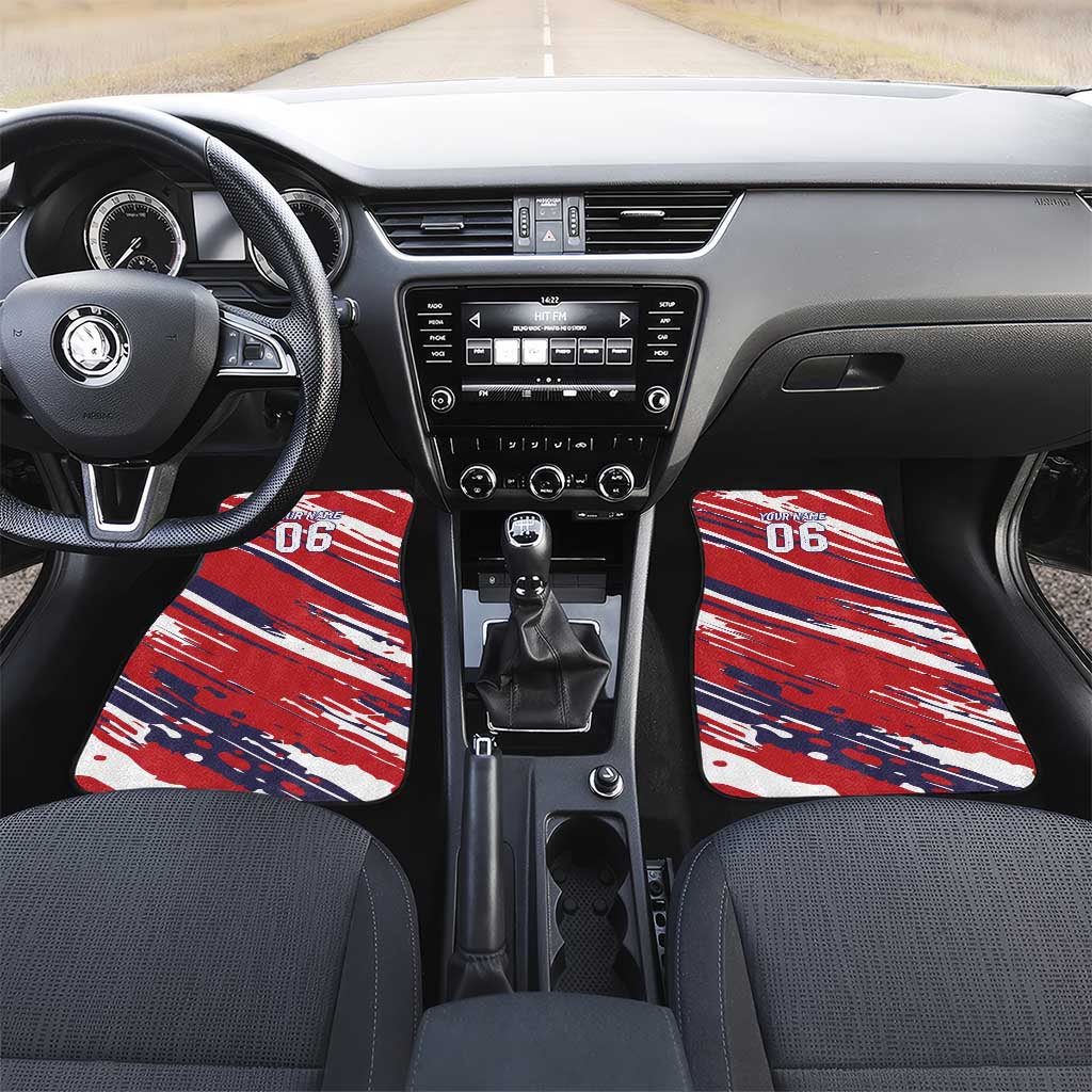 Personalized Patriotic Motocross Car Mats with USA Flag Colors – Dirt Bike Racing Design - Wonder Print Shop