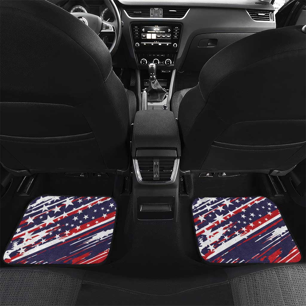 Personalized Patriotic Motocross Car Mats with USA Flag Colors – Dirt Bike Racing Design - Wonder Print Shop