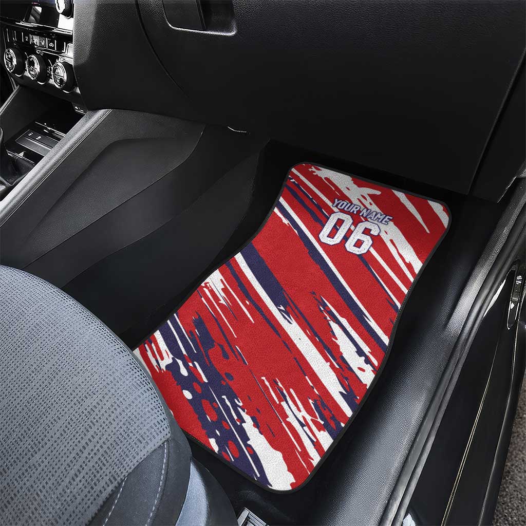 Personalized Patriotic Motocross Car Mats with USA Flag Colors – Dirt Bike Racing Design - Wonder Print Shop