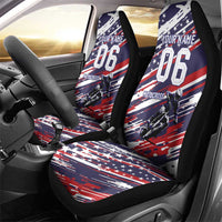 Personalized Patriotic Motocross Car Seat Cover with USA Flag Colors – Dirt Bike Racing Design - Wonder Print Shop