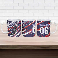 Personalized Patriotic Motocross Ceramic Mug with USA Flag Colors – Dirt Bike Racing Design - Wonder Print Shop