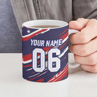 Personalized Patriotic Motocross Ceramic Mug with USA Flag Colors – Dirt Bike Racing Design - Wonder Print Shop