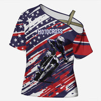 Personalized Patriotic Motocross Cross Shoulder Shirt with USA Flag Colors – Dirt Bike Racing Design - Wonder Print Shop