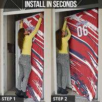 Personalized Patriotic Motocross Door Cover with USA Flag Colors – Dirt Bike Racing Design - Wonder Print Shop