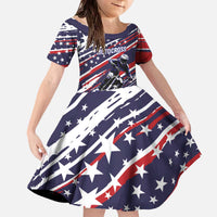 Personalized Patriotic Motocross Family Matching Off The Shoulder Long Sleeve Dress and Hawaiian Shirt with USA Flag Colors – Dirt Bike Racing Design - Wonder Print Shop