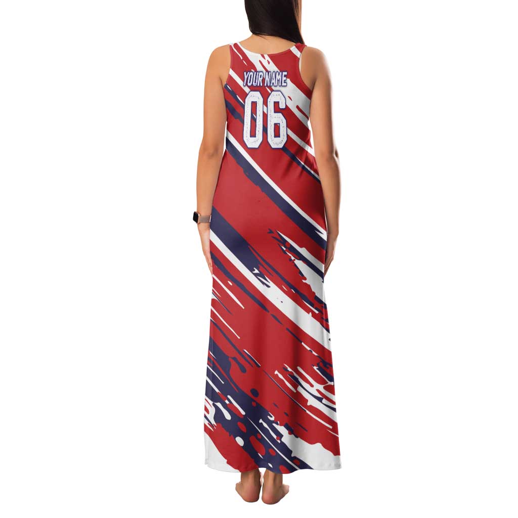 Personalized Patriotic Motocross Family Matching Tank Maxi Dress and Hawaiian Shirt with USA Flag Colors – Dirt Bike Racing Design - Wonder Print Shop
