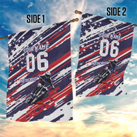 Personalized Patriotic Motocross Garden Flag with USA Flag Colors – Dirt Bike Racing Design - Wonder Print Shop