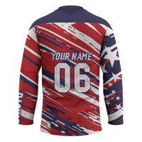 Personalized Patriotic Motocross Hockey Jersey with USA Flag Colors – Dirt Bike Racing Design - Wonder Print Shop