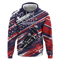 Personalized Patriotic Motocross Hoodie with USA Flag Colors – Dirt Bike Racing Design - Wonder Print Shop