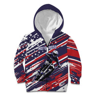 Personalized Patriotic Motocross Kid Hoodie with USA Flag Colors – Dirt Bike Racing Design - Wonder Print Shop