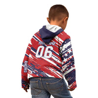 Personalized Patriotic Motocross Kid Hoodie with USA Flag Colors – Dirt Bike Racing Design - Wonder Print Shop