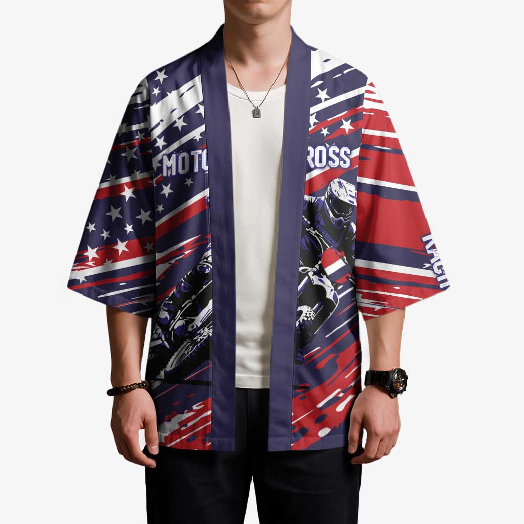 Personalized Patriotic Motocross Kimono with USA Flag Colors – Dirt Bike Racing Design - Wonder Print Shop