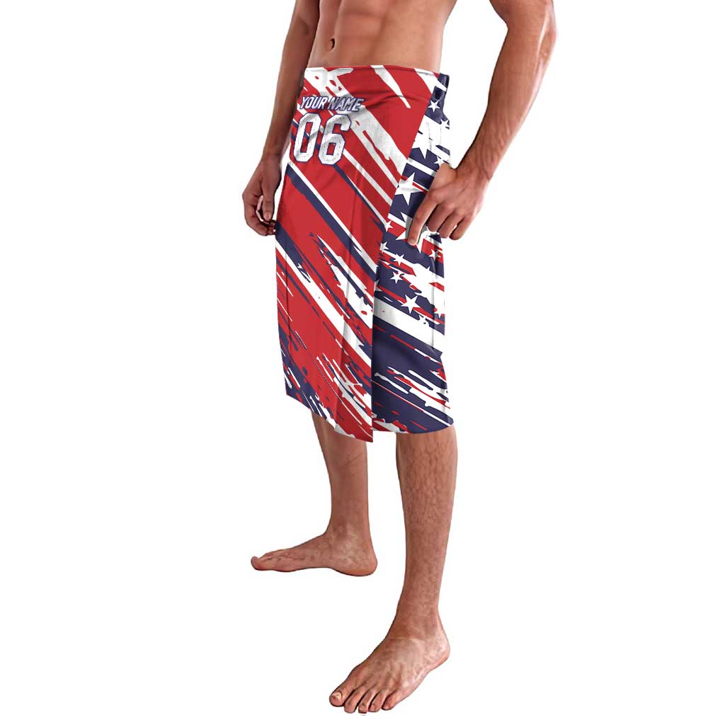 Personalized Patriotic Motocross Lavalava with USA Flag Colors – Dirt Bike Racing Design - Wonder Print Shop