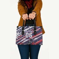Personalized Patriotic Motocross Leather Bag with USA Flag Colors – Dirt Bike Racing Design - Wonder Print Shop