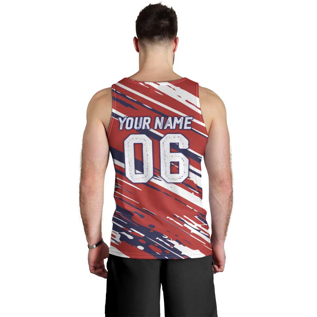 Personalized Patriotic Motocross Men Tank Top with USA Flag Colors – Dirt Bike Racing Design - Wonder Print Shop