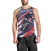 Personalized Patriotic Motocross Men Tank Top with USA Flag Colors – Dirt Bike Racing Design - Wonder Print Shop
