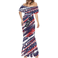 Personalized Patriotic Motocross Mermaid Dress with USA Flag Colors – Dirt Bike Racing Design - Wonder Print Shop