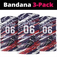 Personalized Patriotic Motocross Neck Gaiter with USA Flag Colors – Dirt Bike Racing Design - Wonder Print Shop