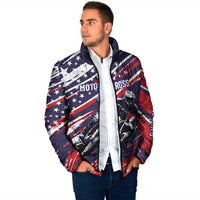 Personalized Patriotic Motocross Padded Jacket with USA Flag Colors – Dirt Bike Racing Design - Wonder Print Shop