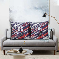 Personalized Patriotic Motocross Pillow Cover with USA Flag Colors – Dirt Bike Racing Design - Wonder Print Shop