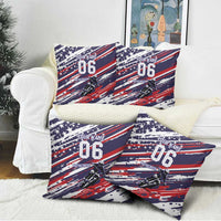 Personalized Patriotic Motocross Pillow Cover with USA Flag Colors – Dirt Bike Racing Design - Wonder Print Shop