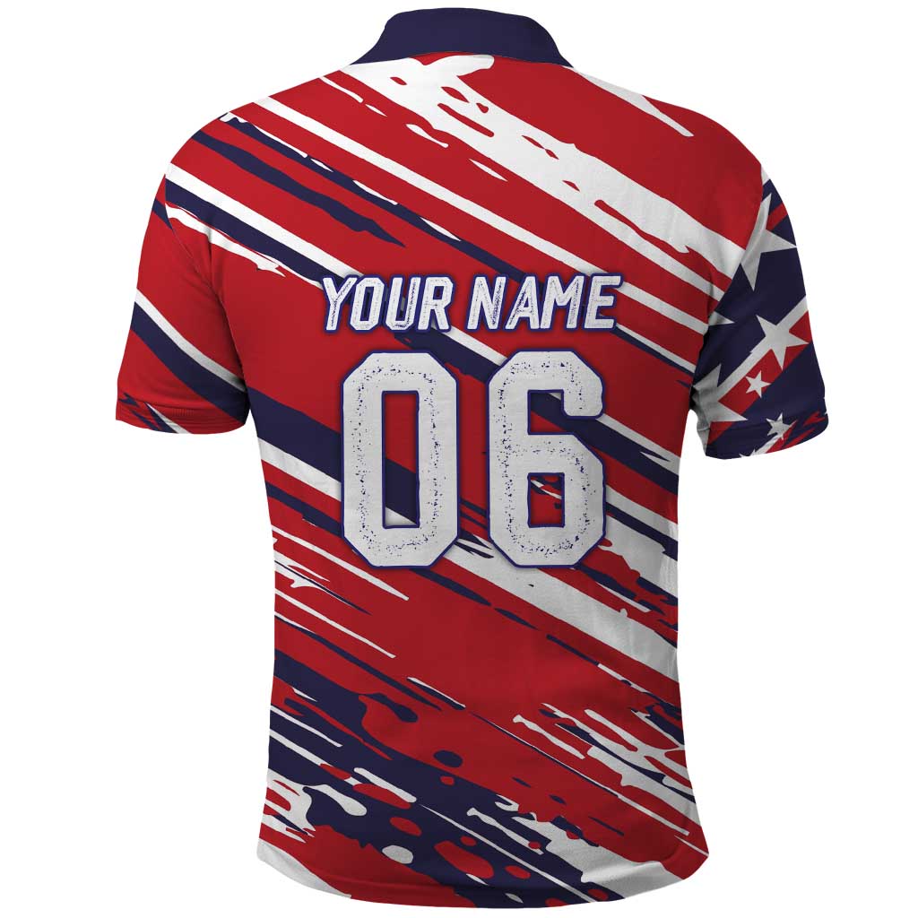 Personalized Patriotic Motocross Polo Shirt with USA Flag Colors – Dirt Bike Racing Design - Wonder Print Shop