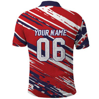 Personalized Patriotic Motocross Polo Shirt with USA Flag Colors – Dirt Bike Racing Design - Wonder Print Shop