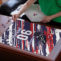 Personalized Patriotic Motocross Puzzle with USA Flag Colors – Dirt Bike Racing Design - Wonder Print Shop
