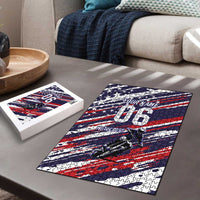 Personalized Patriotic Motocross Puzzle with USA Flag Colors – Dirt Bike Racing Design - Wonder Print Shop