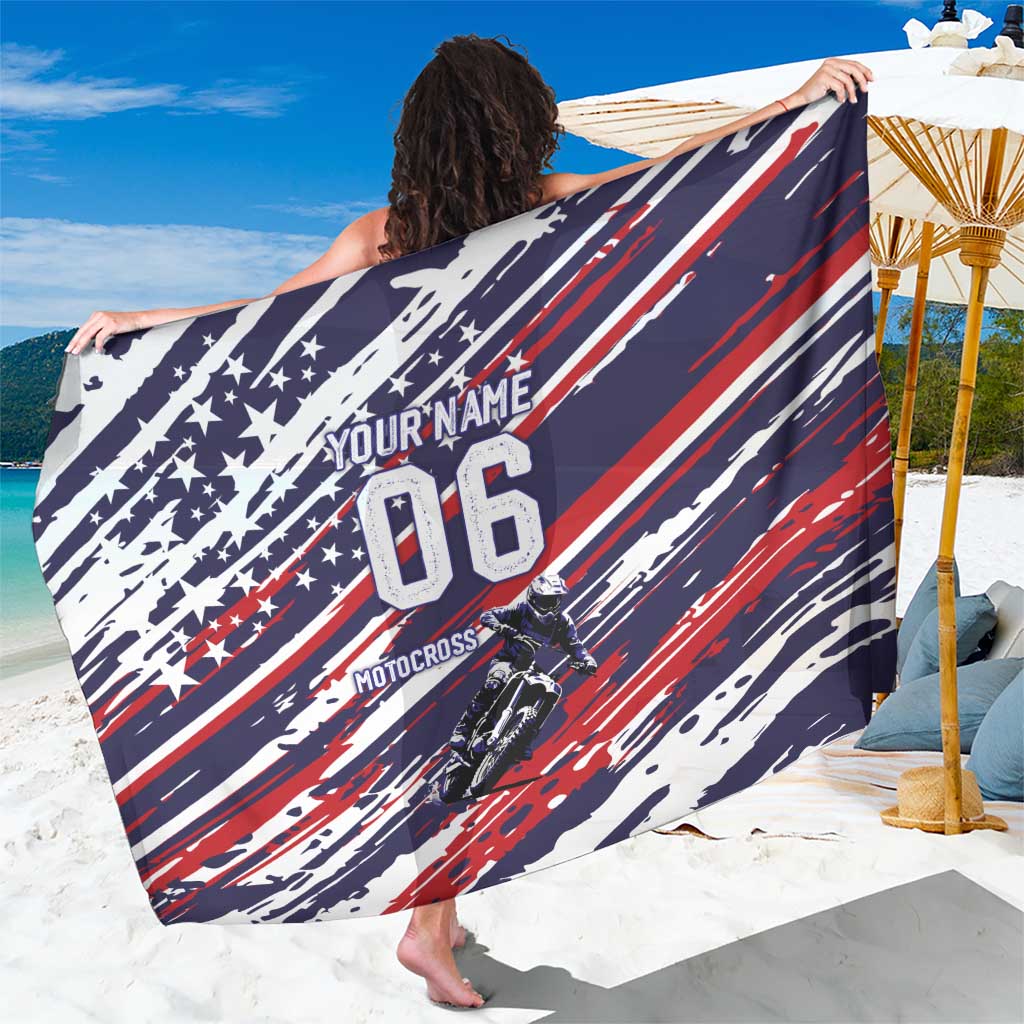 Personalized Patriotic Motocross Sarong with USA Flag Colors – Dirt Bike Racing Design - Wonder Print Shop