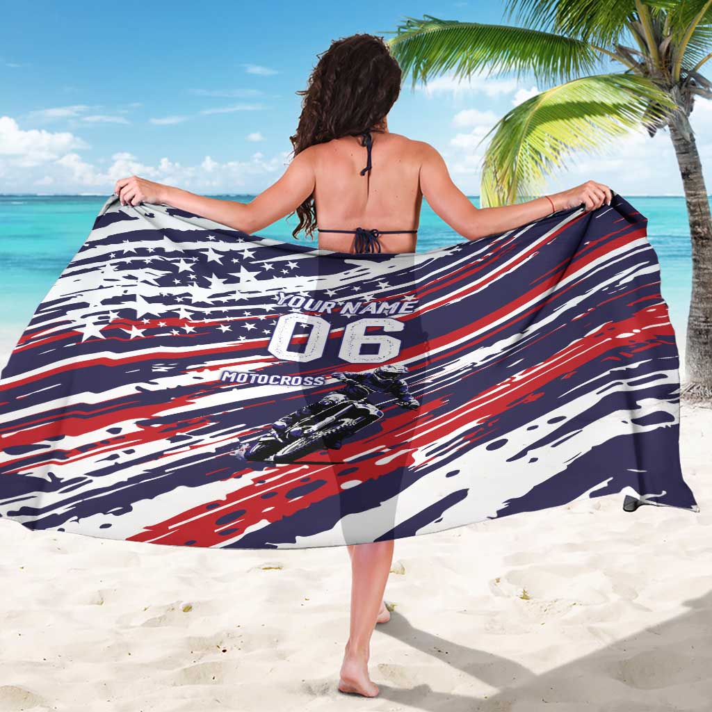 Personalized Patriotic Motocross Sarong with USA Flag Colors – Dirt Bike Racing Design - Wonder Print Shop