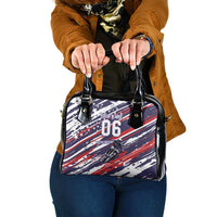 Personalized Patriotic Motocross Shoulder Handbag with USA Flag Colors – Dirt Bike Racing Design - Wonder Print Shop