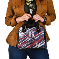 Personalized Patriotic Motocross Shoulder Handbag with USA Flag Colors – Dirt Bike Racing Design - Wonder Print Shop