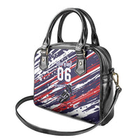Personalized Patriotic Motocross Shoulder Handbag with USA Flag Colors – Dirt Bike Racing Design - Wonder Print Shop