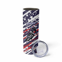 Personalized Patriotic Motocross Skinny Tumbler with USA Flag Colors – Dirt Bike Racing Design - Wonder Print Shop
