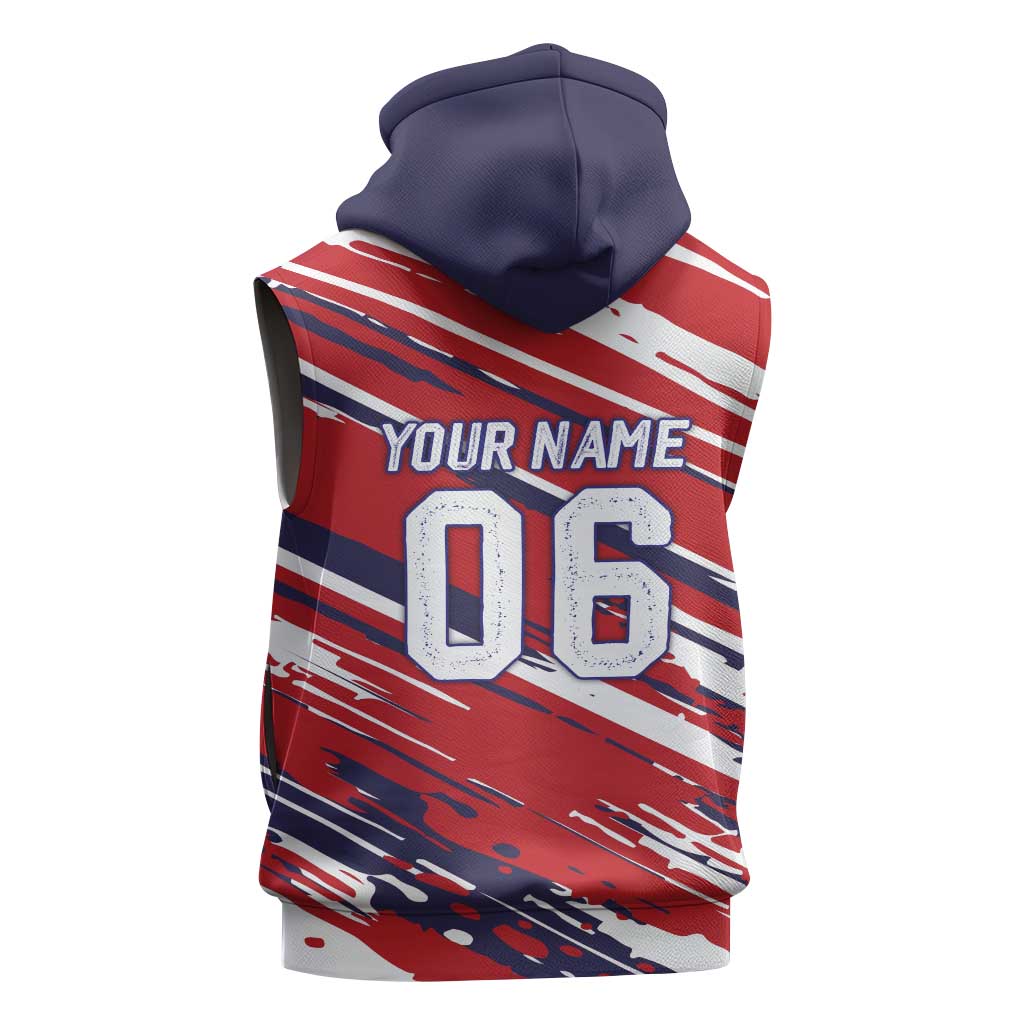 Personalized Patriotic Motocross Sleeveless Zip Hoodie with USA Flag Colors – Dirt Bike Racing Design - Wonder Print Shop