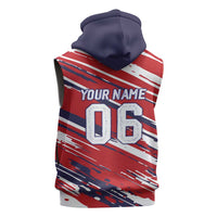 Personalized Patriotic Motocross Sleeveless Zip Hoodie with USA Flag Colors – Dirt Bike Racing Design - Wonder Print Shop