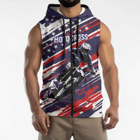Personalized Patriotic Motocross Sleeveless Zip Hoodie with USA Flag Colors – Dirt Bike Racing Design - Wonder Print Shop