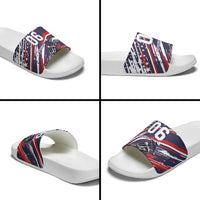 Personalized Patriotic Motocross Slide Sandals with USA Flag Colors – Dirt Bike Racing Design - Wonder Print Shop