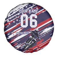 Personalized Patriotic Motocross Spare Tire Cover with USA Flag Colors – Dirt Bike Racing Design - Wonder Print Shop
