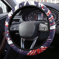 Patriotic Motocross Steering Wheel Cover with USA Flag Colors – Dirt Bike Racing Design - Wonder Print Shop