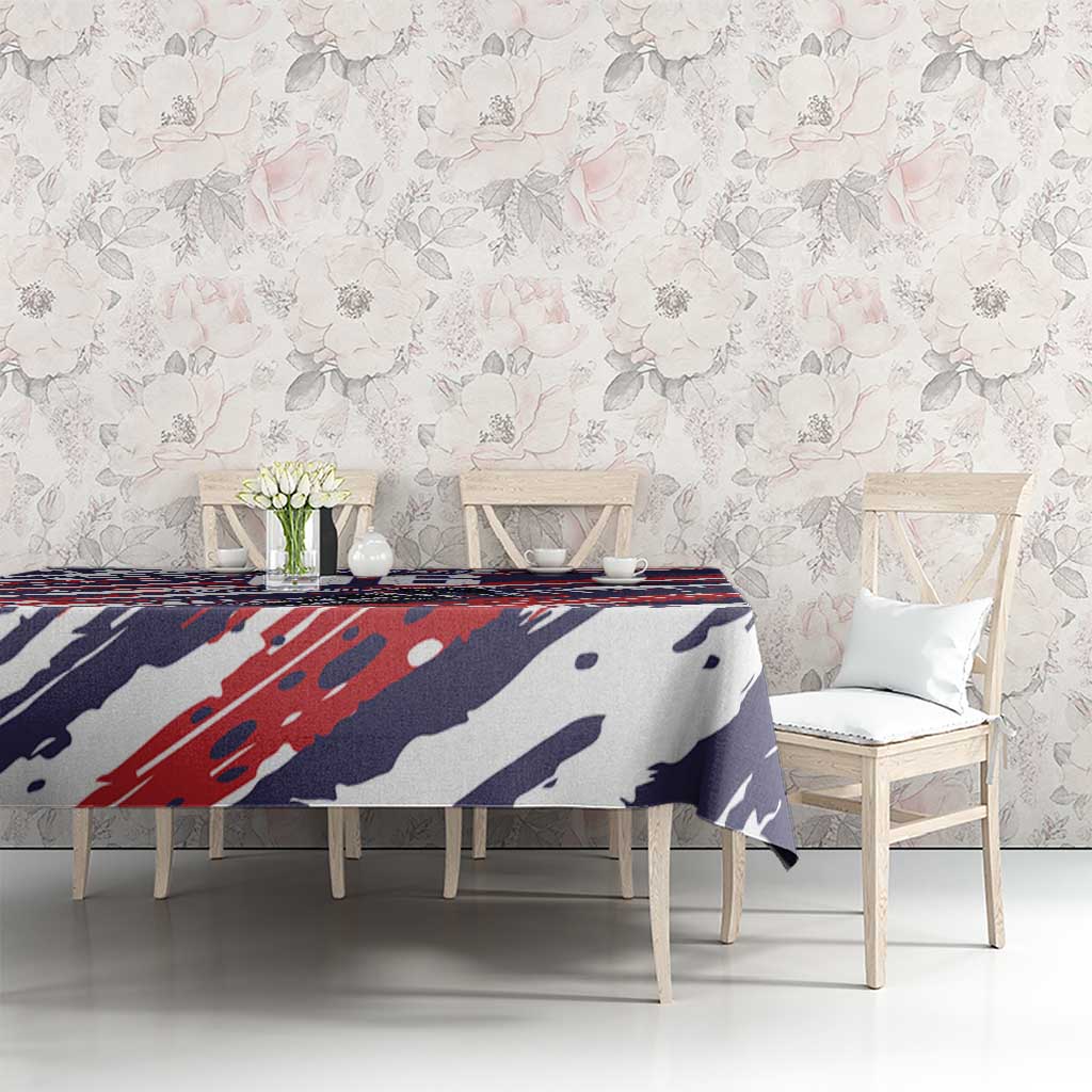 Personalized Patriotic Motocross Tablecloth with USA Flag Colors – Dirt Bike Racing Design - Wonder Print Shop