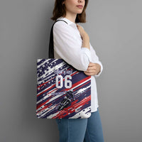 Personalized Patriotic Motocross Tote Bag with USA Flag Colors – Dirt Bike Racing Design - Wonder Print Shop