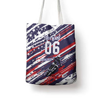 Personalized Patriotic Motocross Tote Bag with USA Flag Colors – Dirt Bike Racing Design - Wonder Print Shop