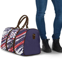 Personalized Patriotic Motocross Travel Bag with USA Flag Colors – Dirt Bike Racing Design - Wonder Print Shop