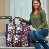 Personalized Patriotic Motocross Travel Bag with USA Flag Colors – Dirt Bike Racing Design - Wonder Print Shop