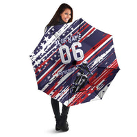 Personalized Patriotic Motocross Umbrella with USA Flag Colors – Dirt Bike Racing Design - Wonder Print Shop