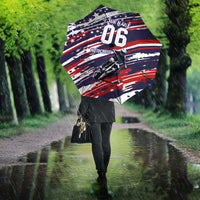 Personalized Patriotic Motocross Umbrella with USA Flag Colors – Dirt Bike Racing Design - Wonder Print Shop
