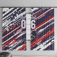 Personalized Patriotic Motocross Window Curtain with USA Flag Colors – Dirt Bike Racing Design - Wonder Print Shop