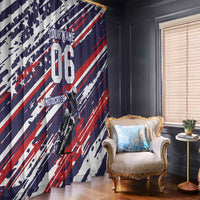 Personalized Patriotic Motocross Window Curtain with USA Flag Colors – Dirt Bike Racing Design - Wonder Print Shop